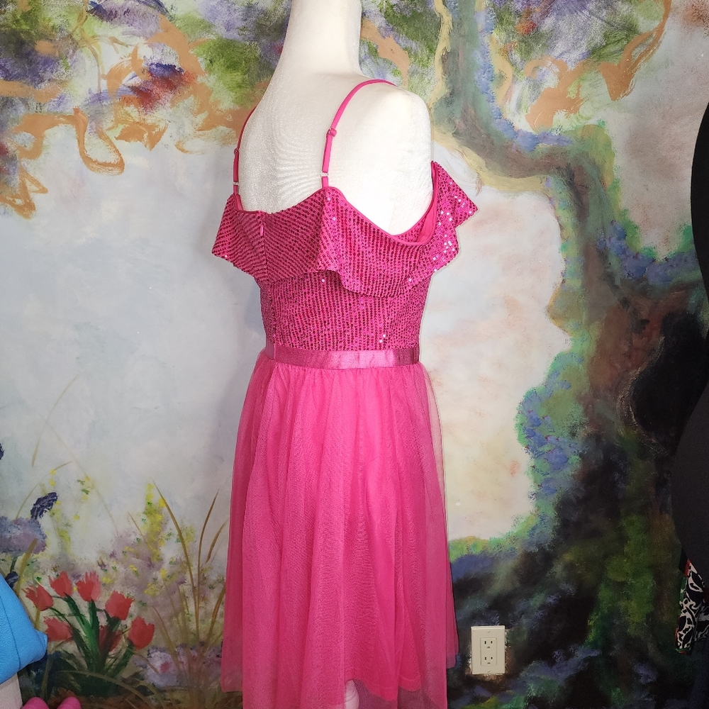 NWOT Wedtrend Sequin Off Shoulder W Adjustable Spagetti Straps with Tulle Skirt - Picture 4 of 9